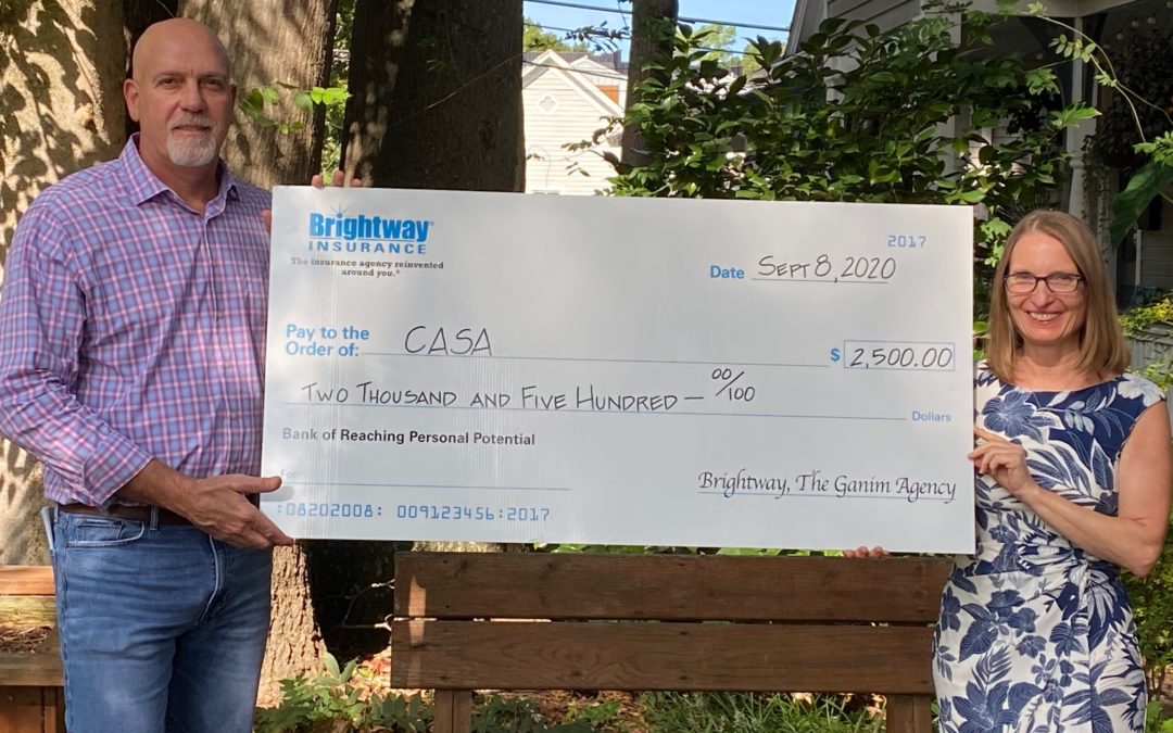 Brightway, The Ganim Agency in Raleigh donates $2,500 to CASA